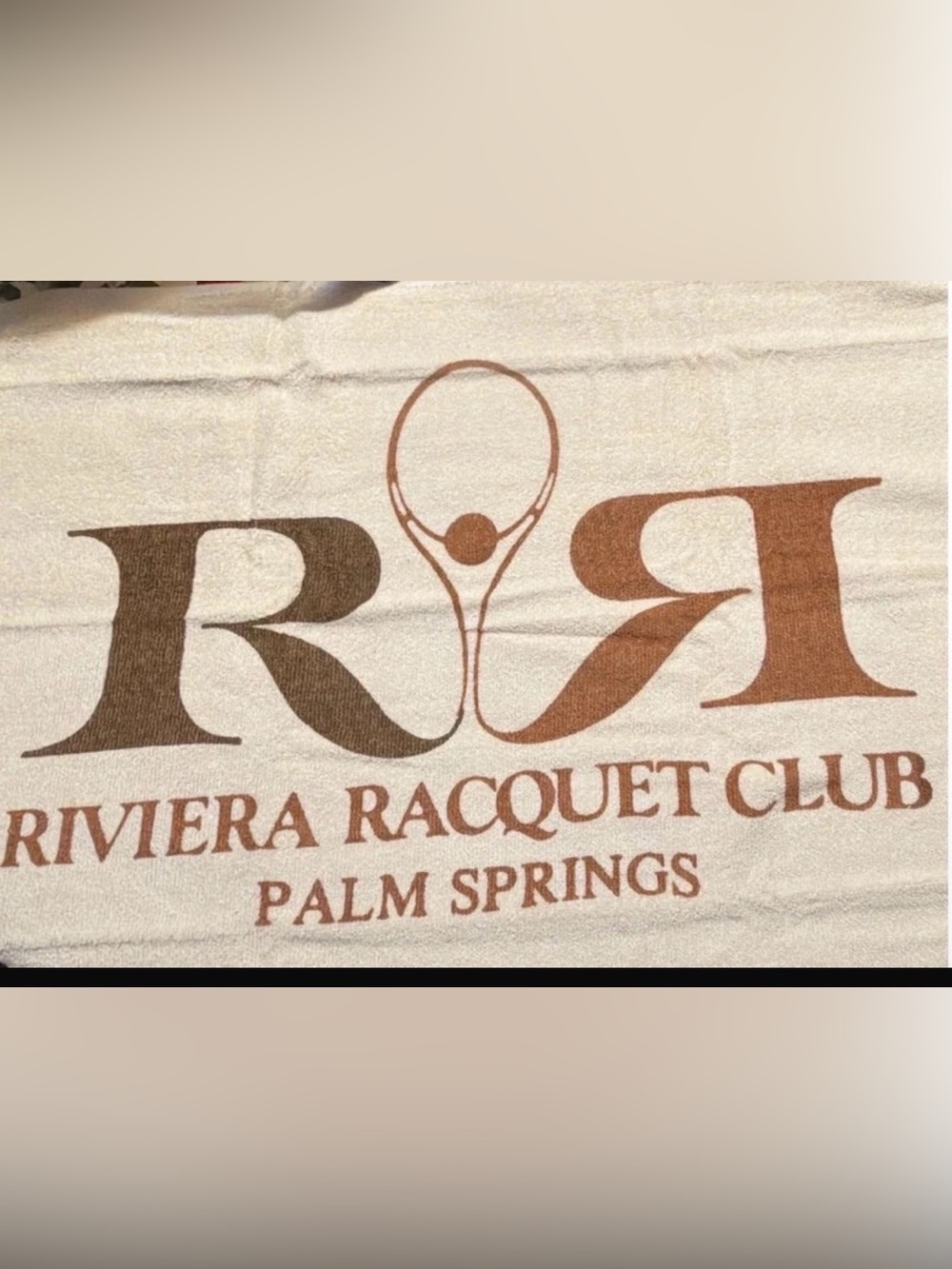 Vintage Riviera Racquet Club Palm Springs Tennis Towel NOS Made USA 16x26